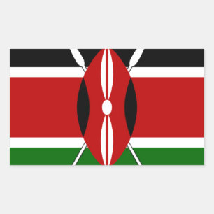 Kenya Flag: With Miniature Flag Frame Border Art  Rectangular Sticker