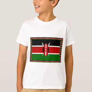 Kenya Flag: With Miniature Flag Frame Border Art T-Shirt