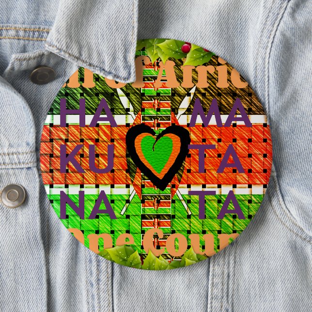 Kenya Hakuna Matata 6 Cm Round Badge (In Situ)