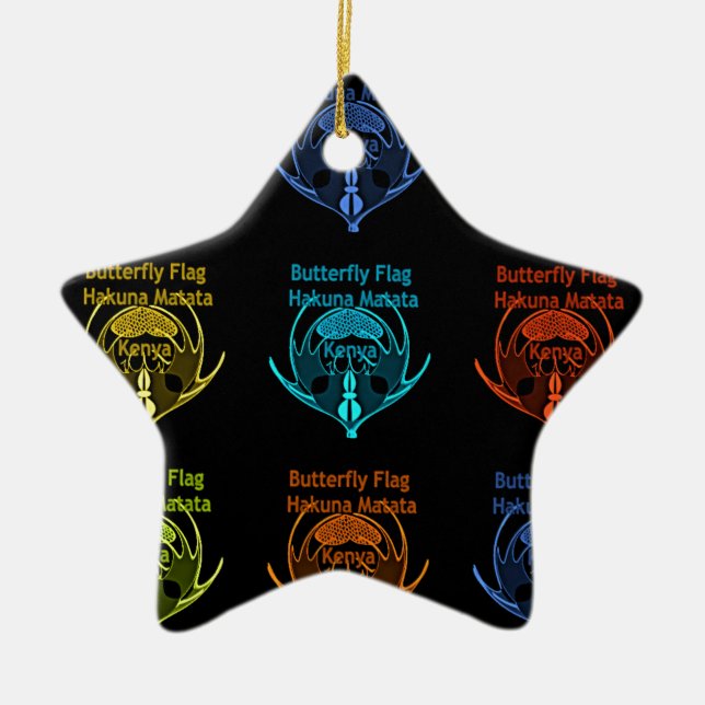 Kenya Hakuna Matata Ceramic Tree Decoration (Front)