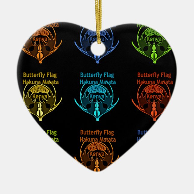 Kenya Hakuna Matata Ceramic Tree Decoration (Front)