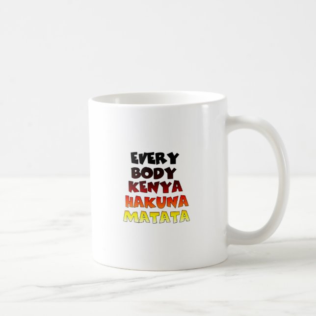 Kenya Hakuna Matata Inspirational Text Art Pattern Coffee Mug (Right)