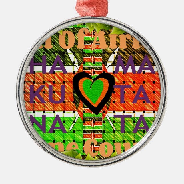 Kenya Hakuna Matata Metal Tree Decoration (Front)