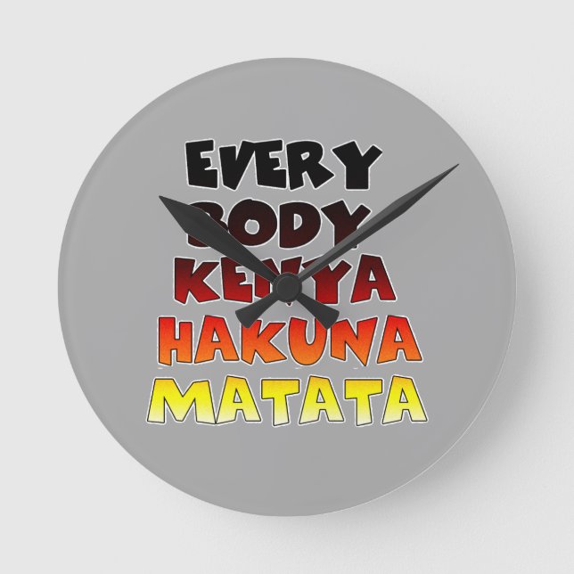 Kenya Hakuna Matata Round Clock (Front)
