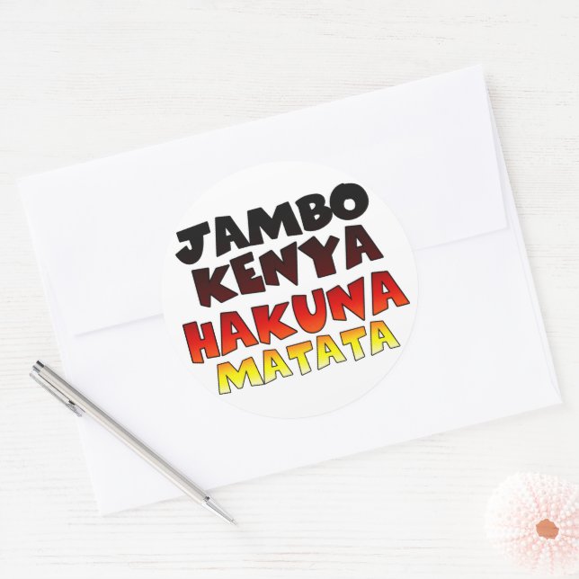 Kenya Hakunamatata Classic Round Sticker (Envelope)