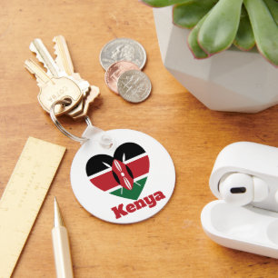 Kenya Heart Flag Key Ring