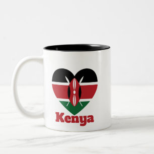 Kenya Heart Flag Two-Tone Coffee Mug