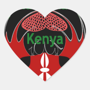 Kenya Heart Sticker