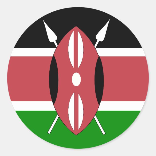 Kenya High quality Flag Classic Round Sticker (Front)