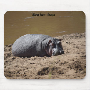 Kenya Hippo, Mara River Africa Mouse Mat