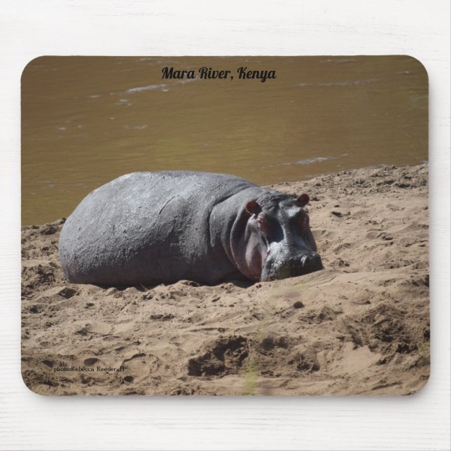 Kenya Hippo, Mara River Africa Mouse Mat (Front)