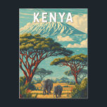 Kenya Illustration Travel Art Vintage Postcard<br><div class="desc">Kenya retro vector travel design. From the Maasai Mara’s savannas and Mount Kenya’s peaks to Nairobi’s energy and the white sands of Diani Beach,  Kenya offers the perfect mix of adventure,  nature,  and discovery.</div>