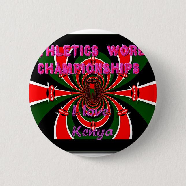 Kenya International Athletics Sports 6 Cm Round Badge (Front)