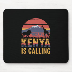 Kenya Is Calling Safari Lover African Wildlife Vac Mouse Mat