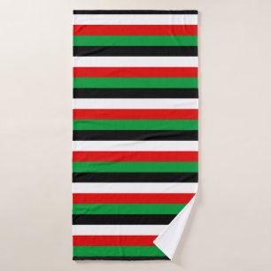 Kenya Jordan Iraq Kuwait flag stripes symbol lines Bath Towel