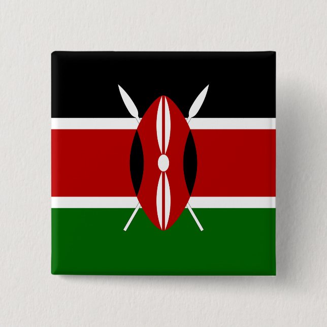 Kenya (Kenyan) Flag 15 Cm Square Badge (Front)
