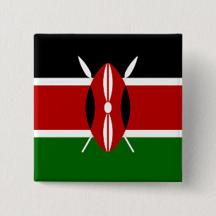 Kenya (Kenyan) Flag 15 Cm Square Badge