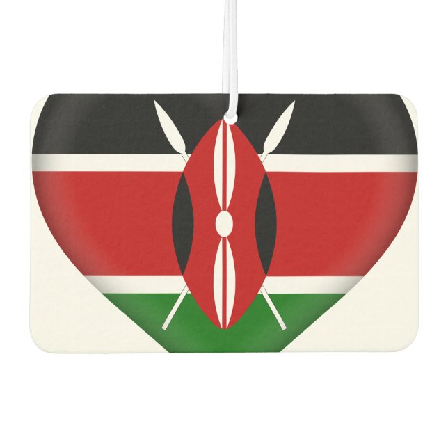 Kenya (Kenyan) Flag Car Air Freshener (Front)
