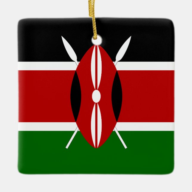 Kenya (Kenyan) Flag  Ceramic Ornament (Front)