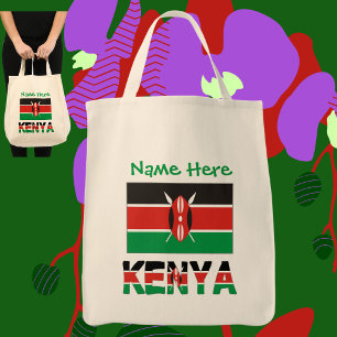 Kenya Kenyan Flag Green Personalised  Tote Bag