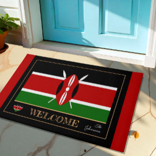 Kenya & Kenyan Flag house mats/sports Welcome Doormat