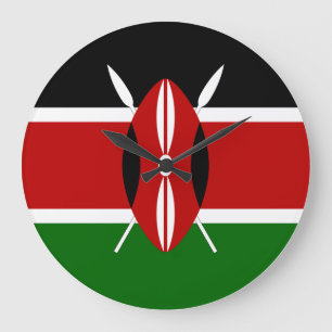 Kenya (Kenyan) Flag Large Clock