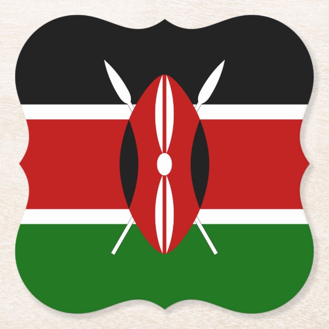 Kenya (Kenyan) Flag Paper Coaster (Front)