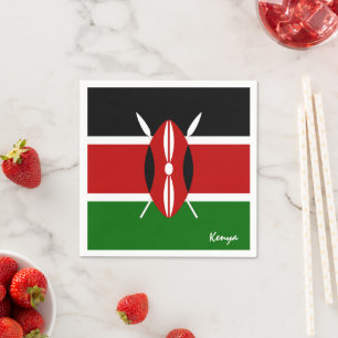 Kenya & Kenyan Flag party fashion /sports fans Napkin