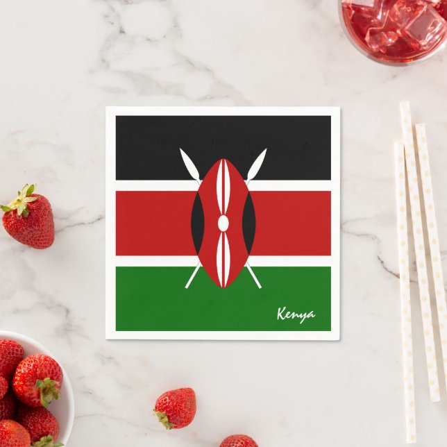 Kenya & Kenyan Flag party fashion /sports fans Napkin (Insitu)