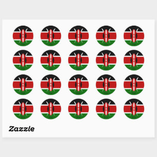 Kenya & Kenyan flag patriots, holiday /sports Classic Round Sticker