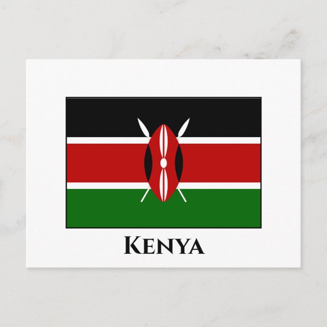 Kenya (Kenyan) Flag Postcard (Front)