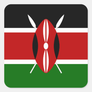 Kenya (Kenyan) Flag Square Sticker