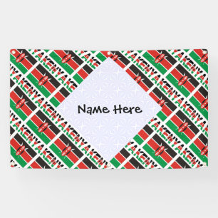 Kenya Kenyan Flag Tiled Personalised  Banner