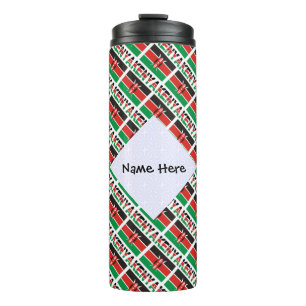 Kenya Kenyan Flag Tiled Personalised  Thermal Tumbler