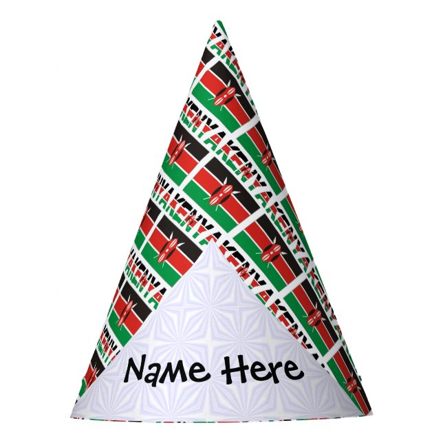 Kenya Kenyan Flag Tiled Personalized  Party Hat (Front)