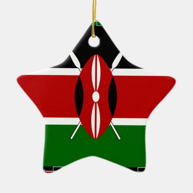 Kenya Kenyan Flags Ceramic Tree Decoration (Front)