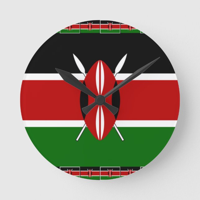 Kenya Kenyan Flags Round Clock (Front)