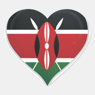 kenya love flag pride heart sticker