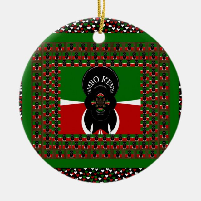 Kenya lovely heats ceramic tree decoration (Front)