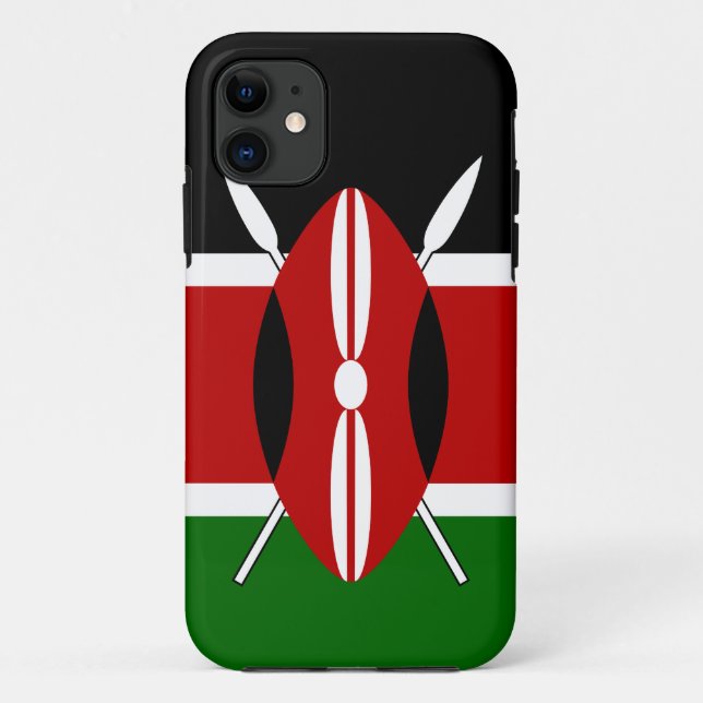 Kenya Maasai flag Bendera ya Kenya Case-Mate iPhone Case (Back)
