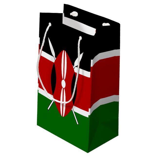 Kenya Maasai flag Bendera ya Kenya Small Gift Bag (Back Angled)