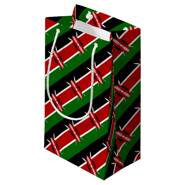 Kenya Maasai flag Bendera ya Kenya Small Gift Bag (Front Angled)