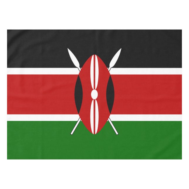 Kenya Maasai flag Bendera ya Kenya Tablecloth (Front (Horizontal))