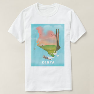 Kenya Map Illustration travel poster. T-Shirt
