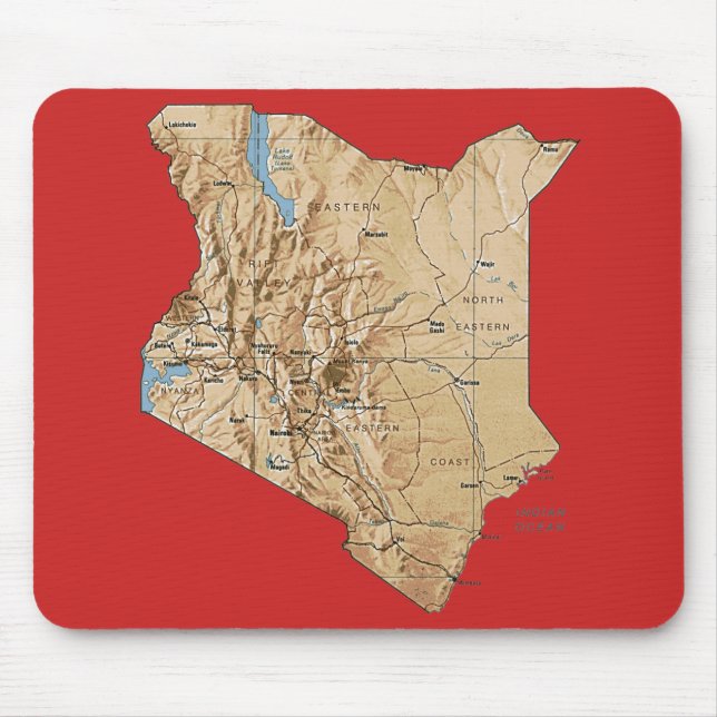 Kenya Map Mousepad (Front)