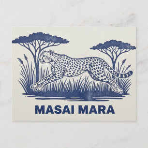 Kenya Masai Mara Cheetah with sunglasses Postcard