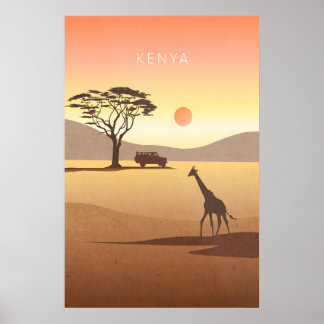 Kenya Minimal Travel Poster