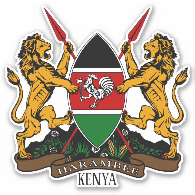 Kenya National Coat Of Arms Patriotic  (Front)