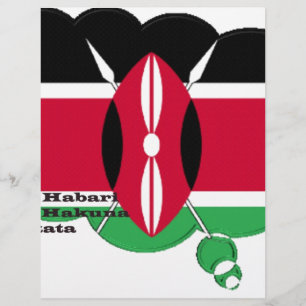 Kenya National Flag Colours Design Black Red Green