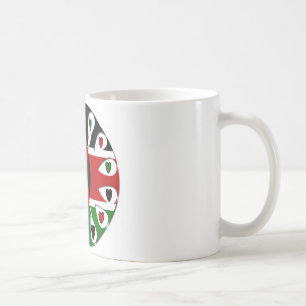 Kenya National Flag Colours with Lovely Hearts Coffee Mug